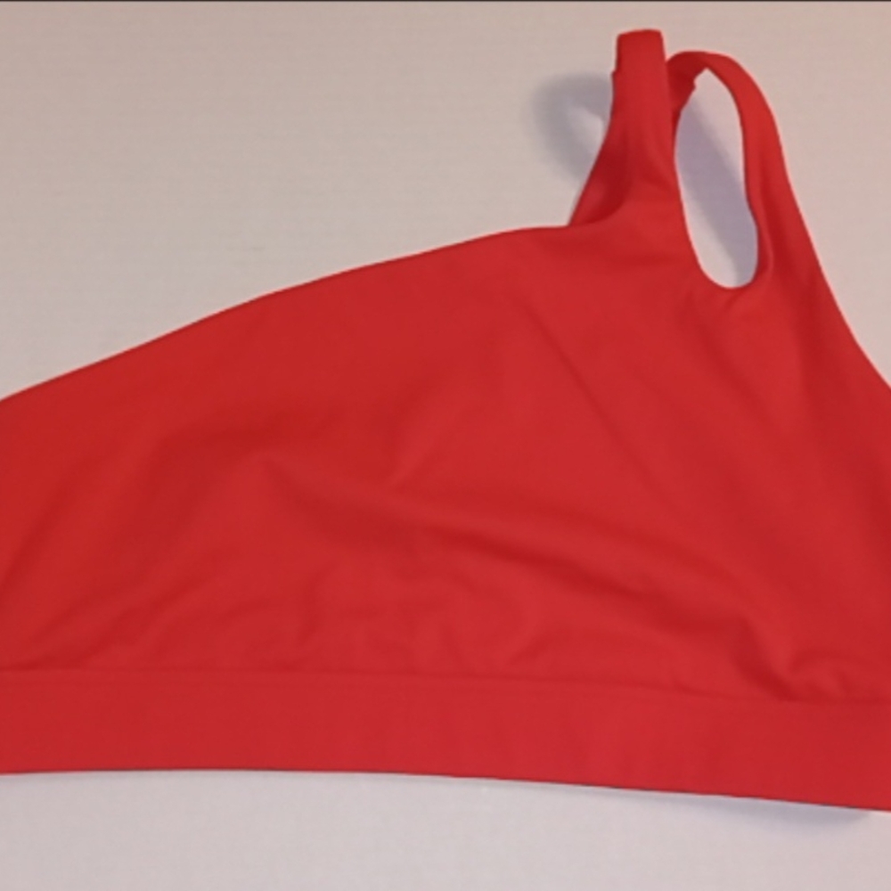 Avia Solid Orange One-Shoulder Women's Sports Bra Sz XL